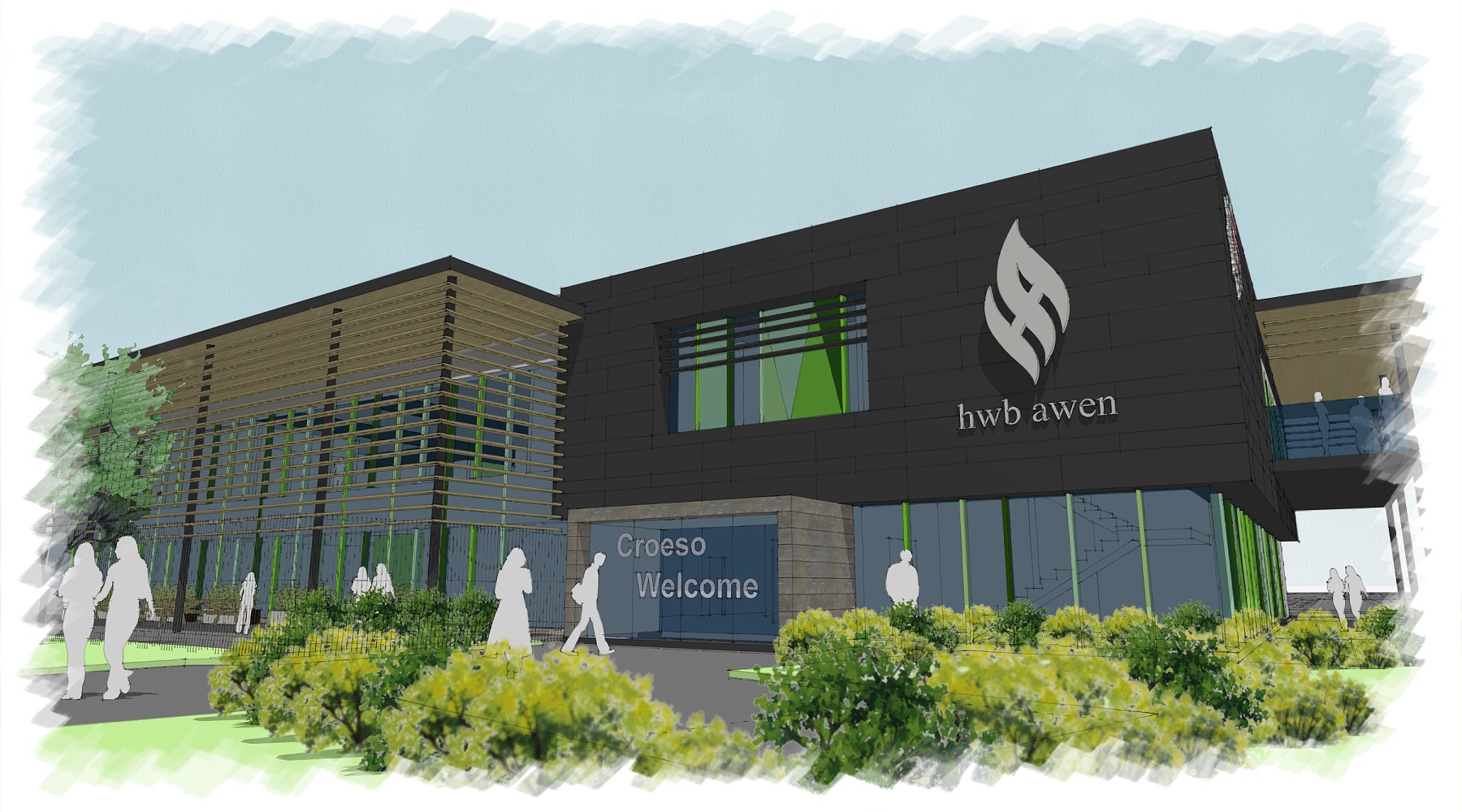Artist impression of Hwb awen